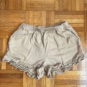 Crewcuts Girls Khaki Ruffle Hem Shorts